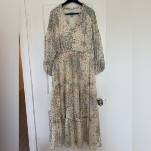 CeCe Cream Floral Maxi Dress